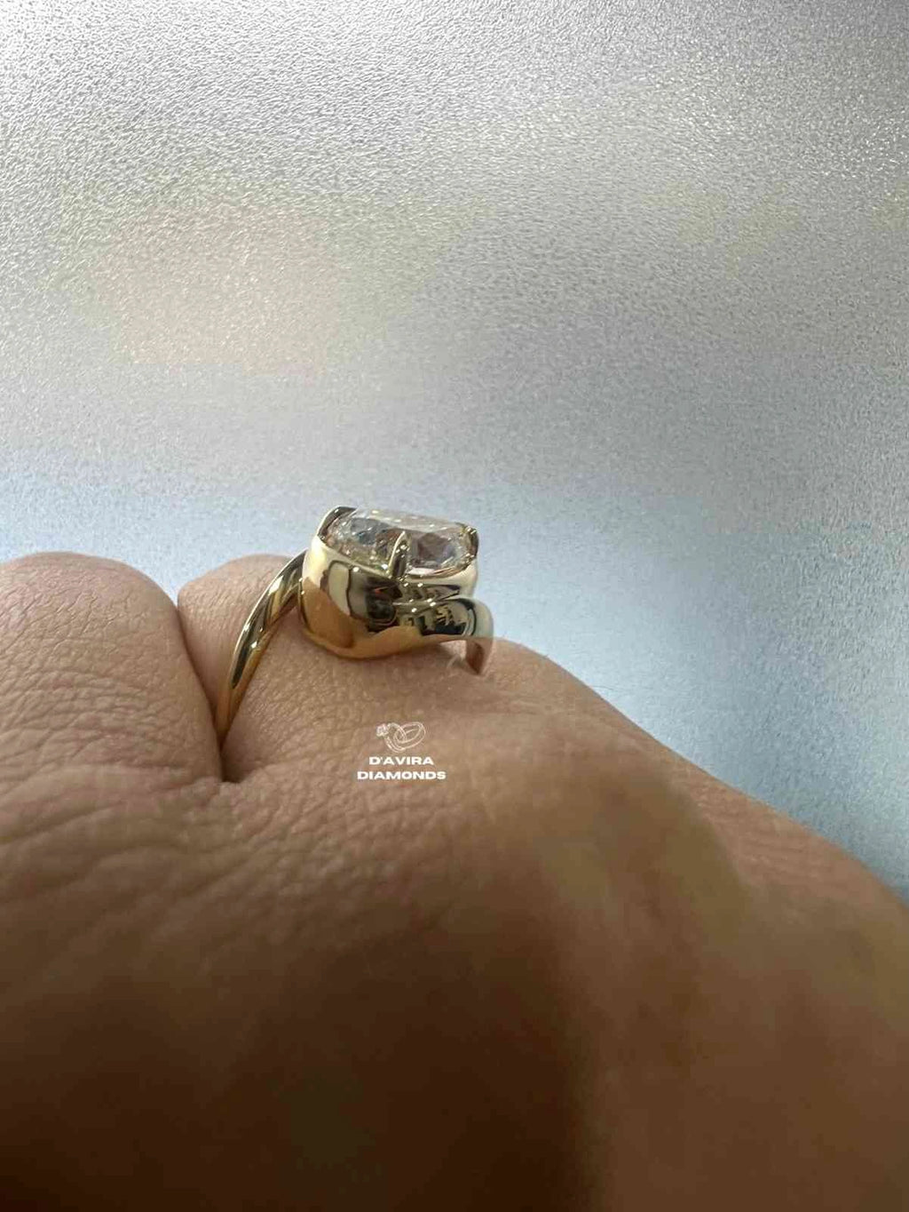 Pear Cut Bypass Shank Lab Diamond Luxury Ring