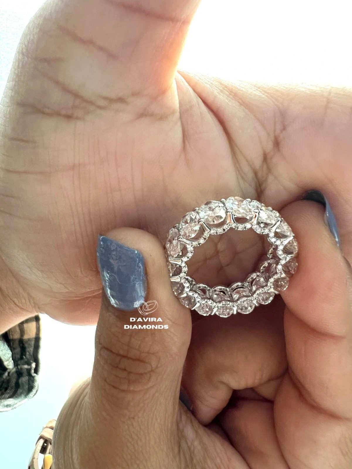 Oval Cut Lab Diamond Full Eternity Wedding Band
