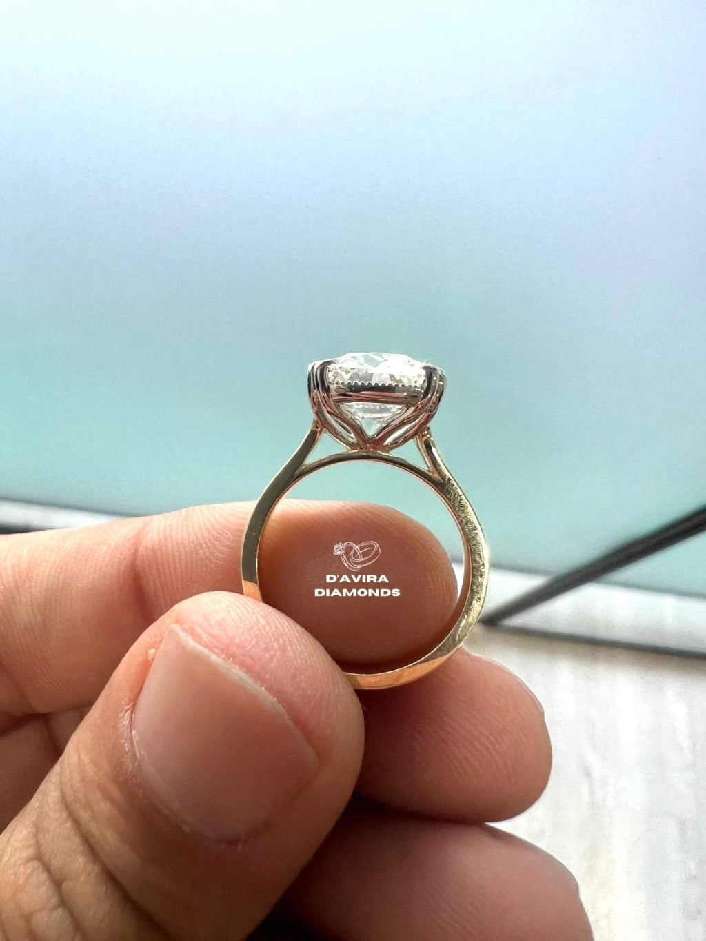 Elognated Cushion Cut Split Shank Diamond Ring For Her