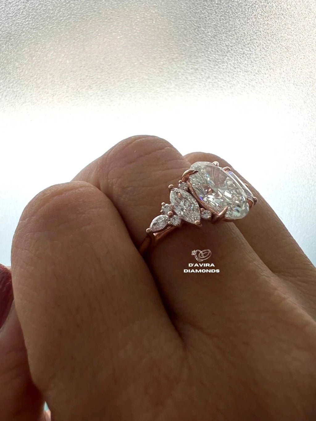 Accented Oval Cut Split Shank lab Diamond Ring