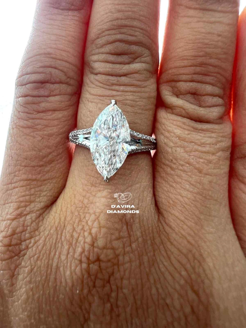 Marquise Cut Solitaire Twisted Wedding Diamond Ring
