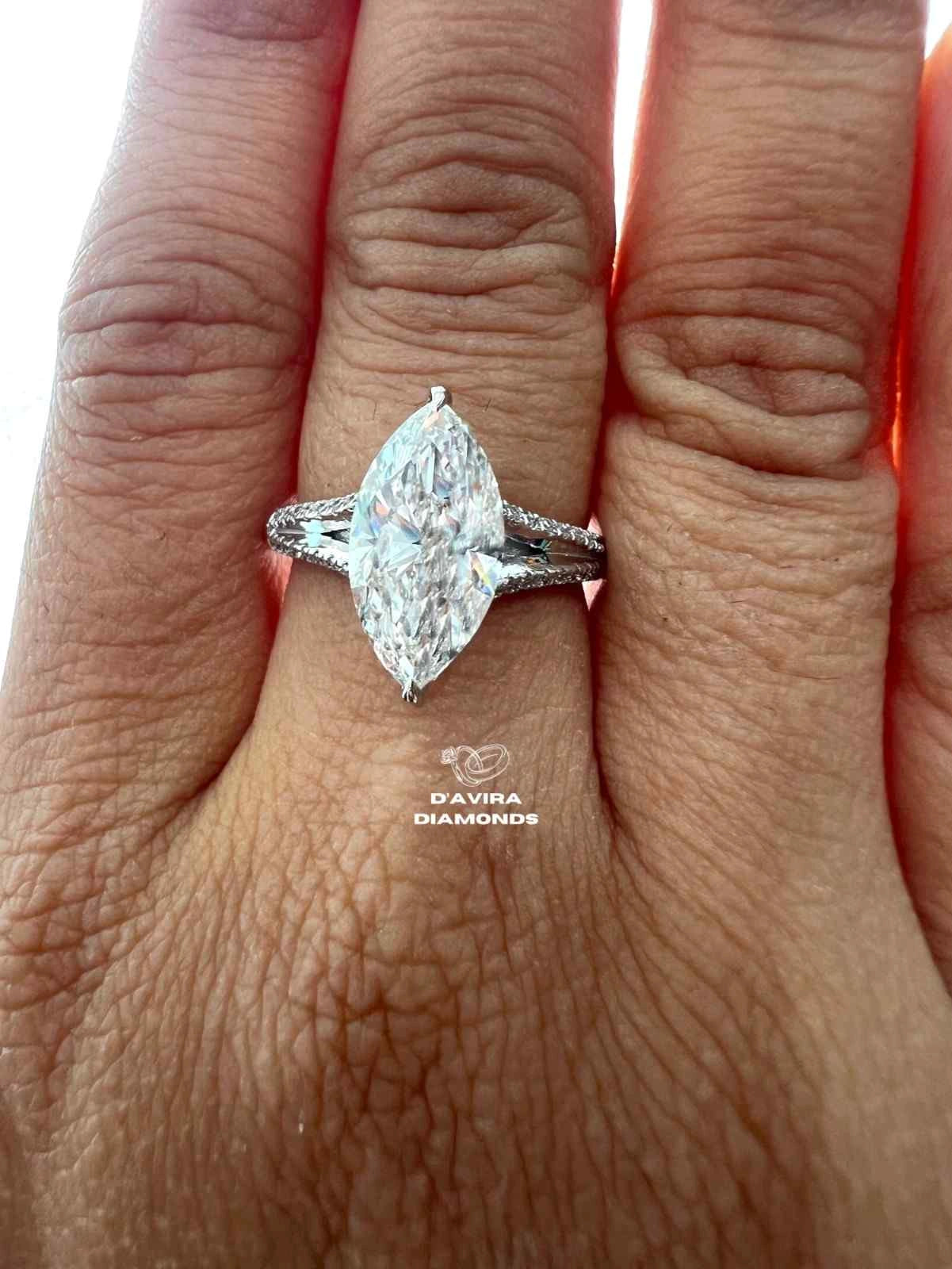 Marquise Cut Solitaire Twisted Wedding Diamond Ring