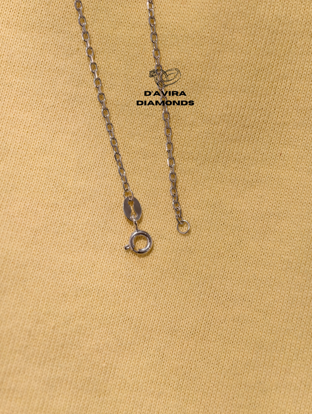delicate daily wear silver chain necklace with marquise cut diamond