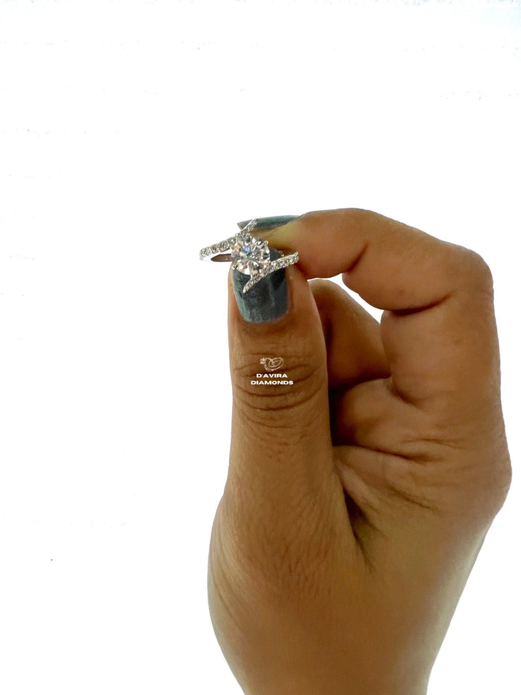 Bypass Round Cut Lab Diamond Engagement Ring