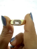 front view of the East West Emerald Cut Ring
