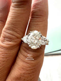 Oval Cut Lab Diamond Three Stone Engagement Ring