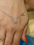 front view of the Radiant cut necklace