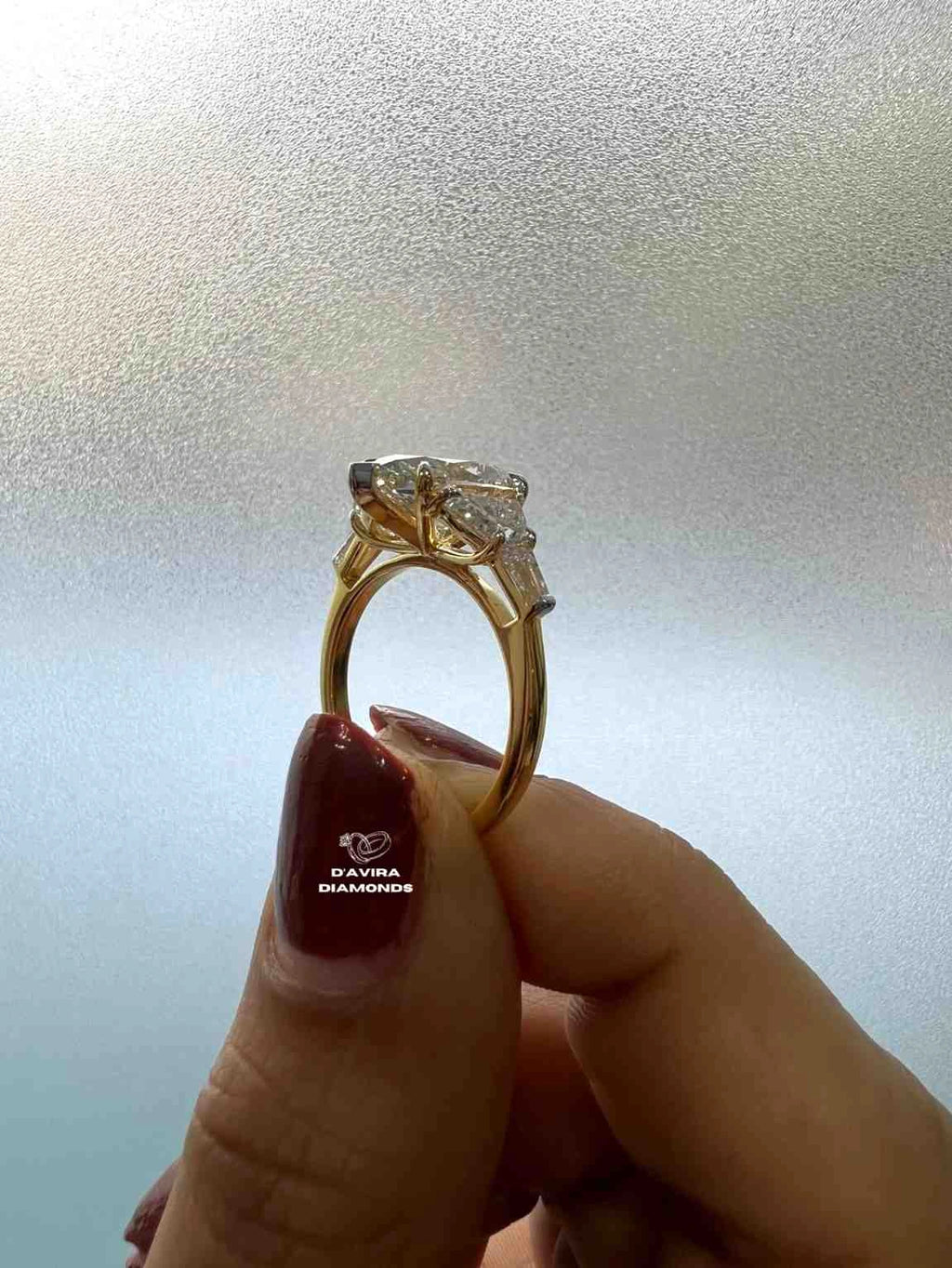 Five Stone Marquise Cut Lab Diamond  Wedding Ring