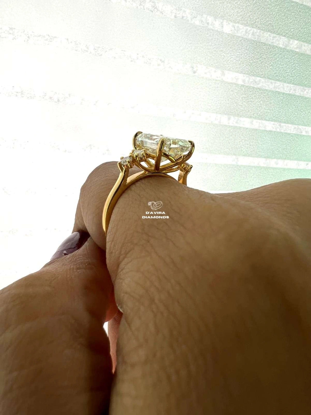 Elongated Cushion Diamond Basket Set Solitaire Ring