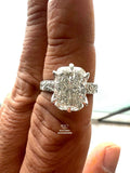 front view of the cushion cut lab diamond ring