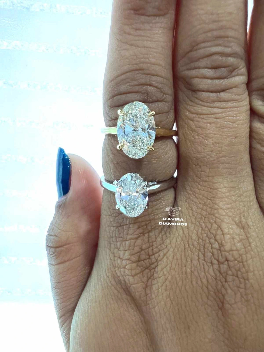 Oval Cut Hidden Halo Diamond Wedding Ring