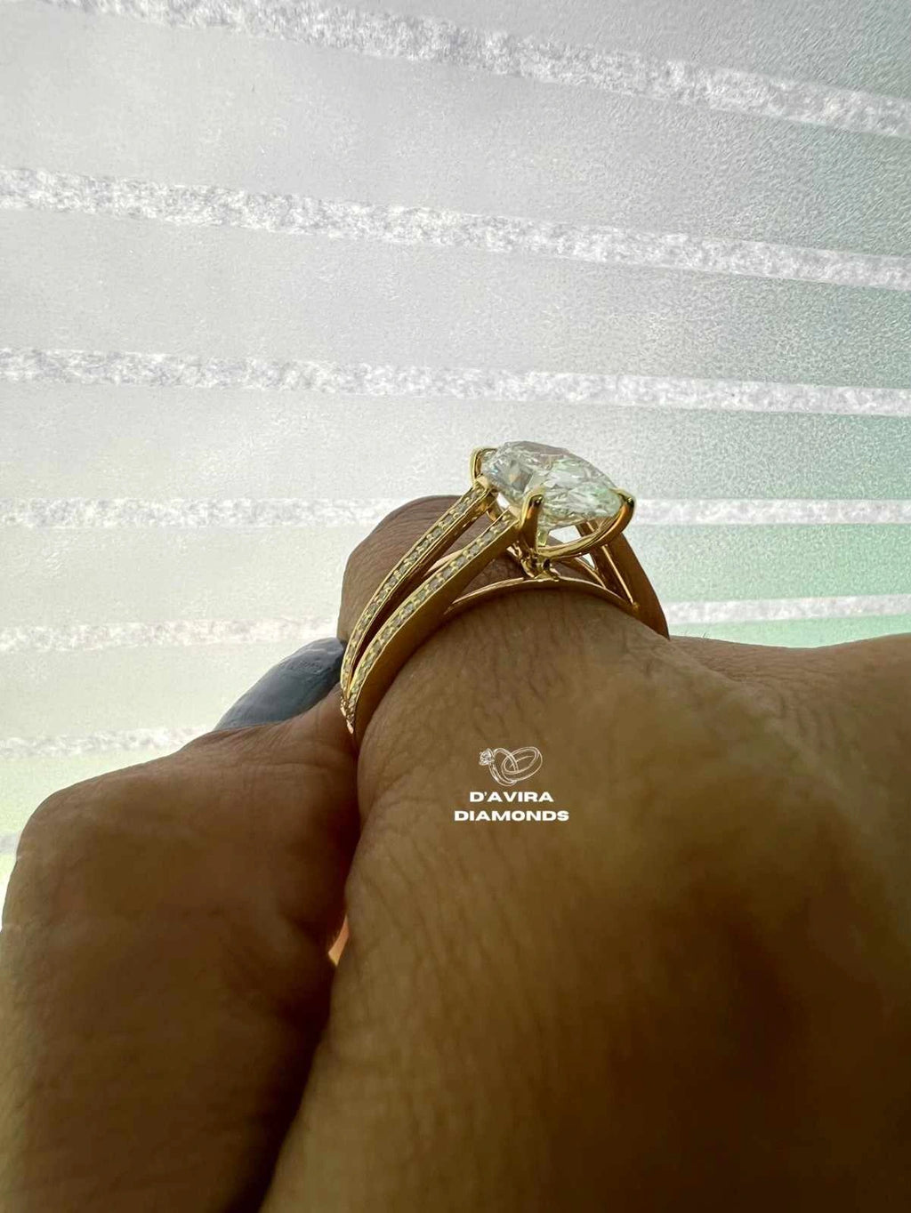 Oval Cut Split Shank Anniversary Ring For Her