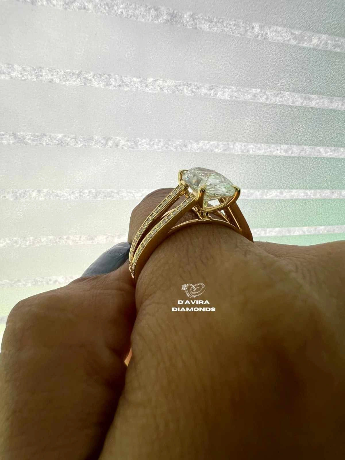 Oval Cut Split Shank Anniversary Ring For Her