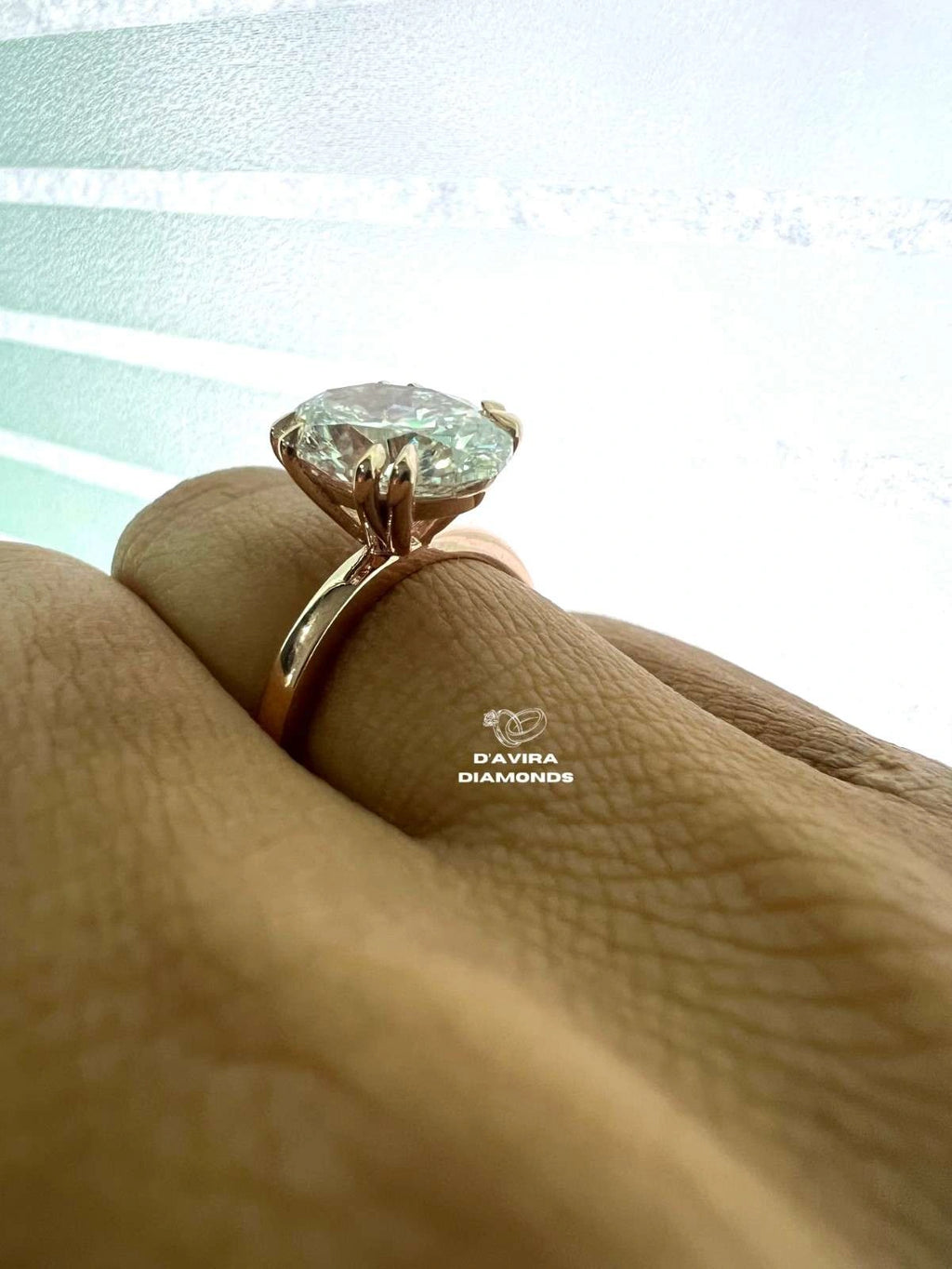 Oval Cut Solitaire Claw Set lab Diamond Ring