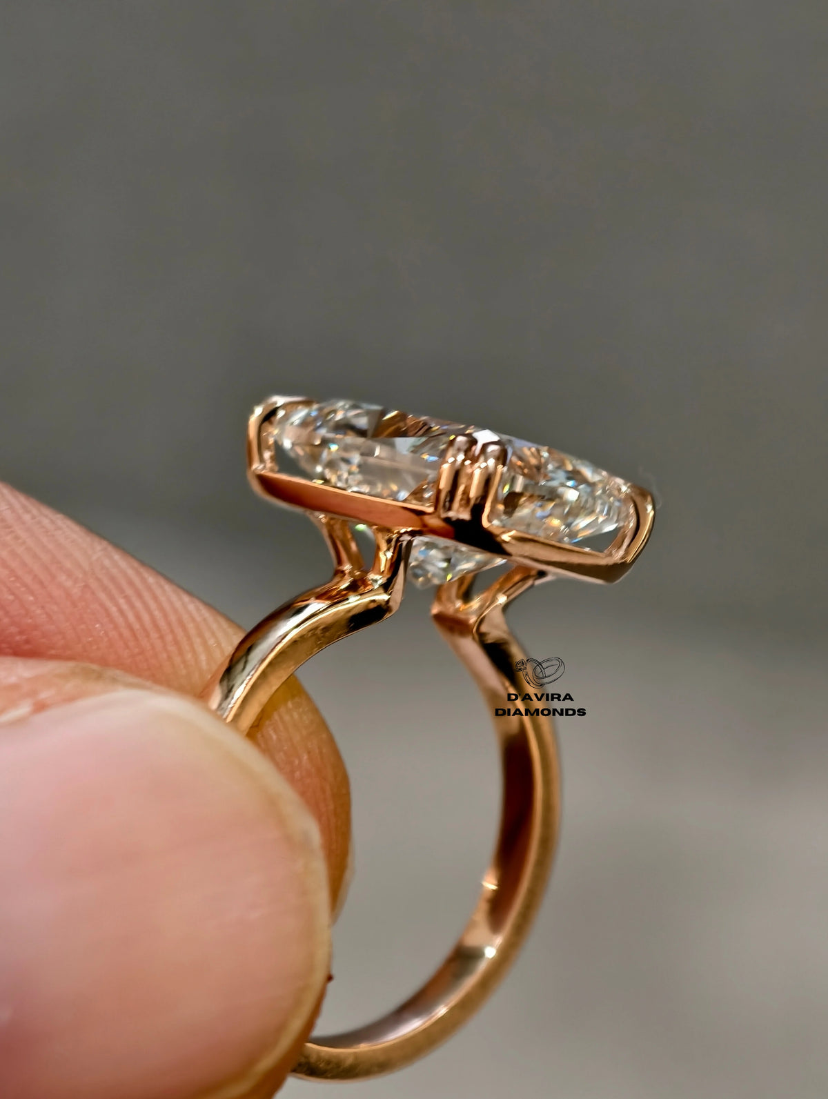 claw prongs cushion cut lab grown diamond ring 