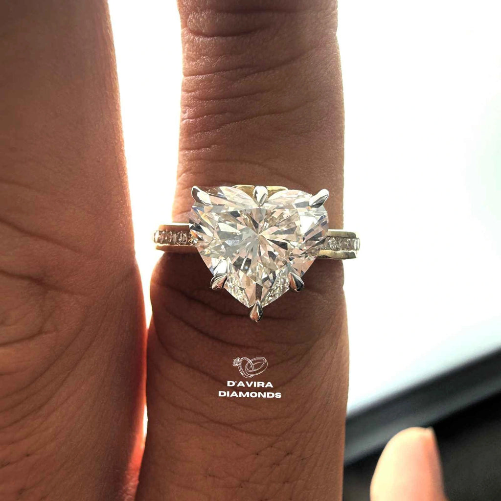 Heart Cut Lab Grown Diamond Channel Set Ring