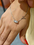 front view of the marquise cut lab grown diamond pendant 