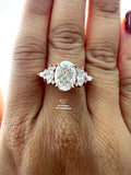 Accented Oval Cut Split Shank lab Diamond Ring