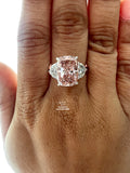 front view of the cushion cut lab diamond ring