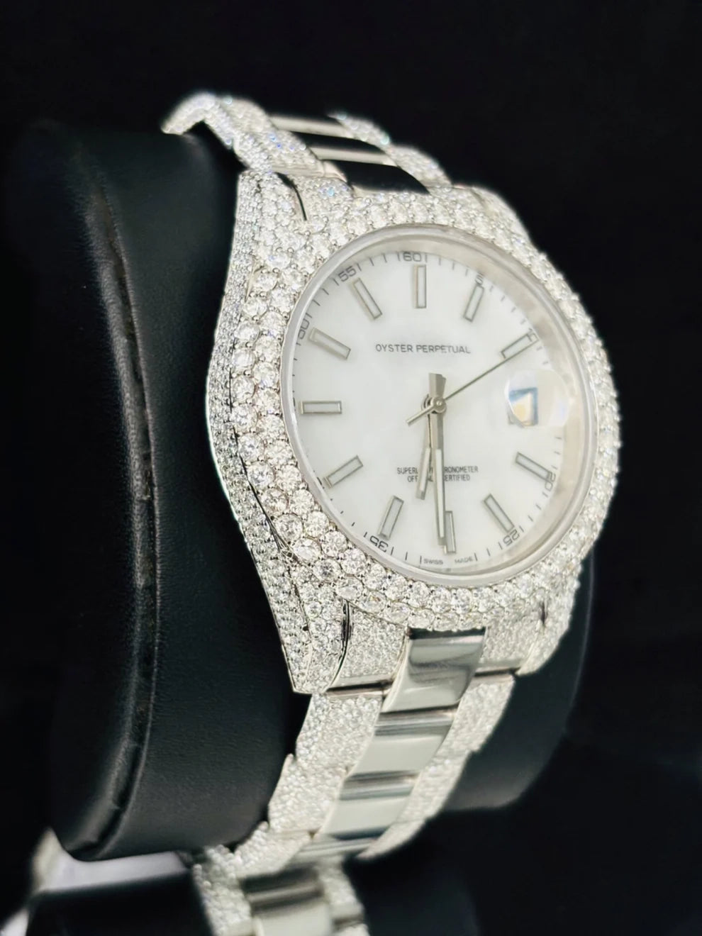 Fully Ice Out White Dial Luxury Moissanite Watch