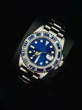 Blue Dial Moissanite Stainless Steel Iced Out Watch