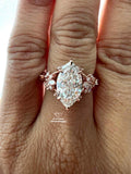 Marquise Cut Nature Inspired Lab Diamond Engagement Ring