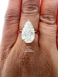 Pear Cut Hidden Halo Anniversary Ring