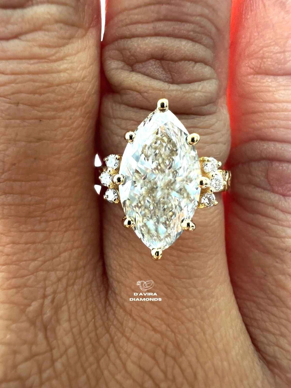Marquise Cut Nature Inspired Lab Diamond Engagement Ring