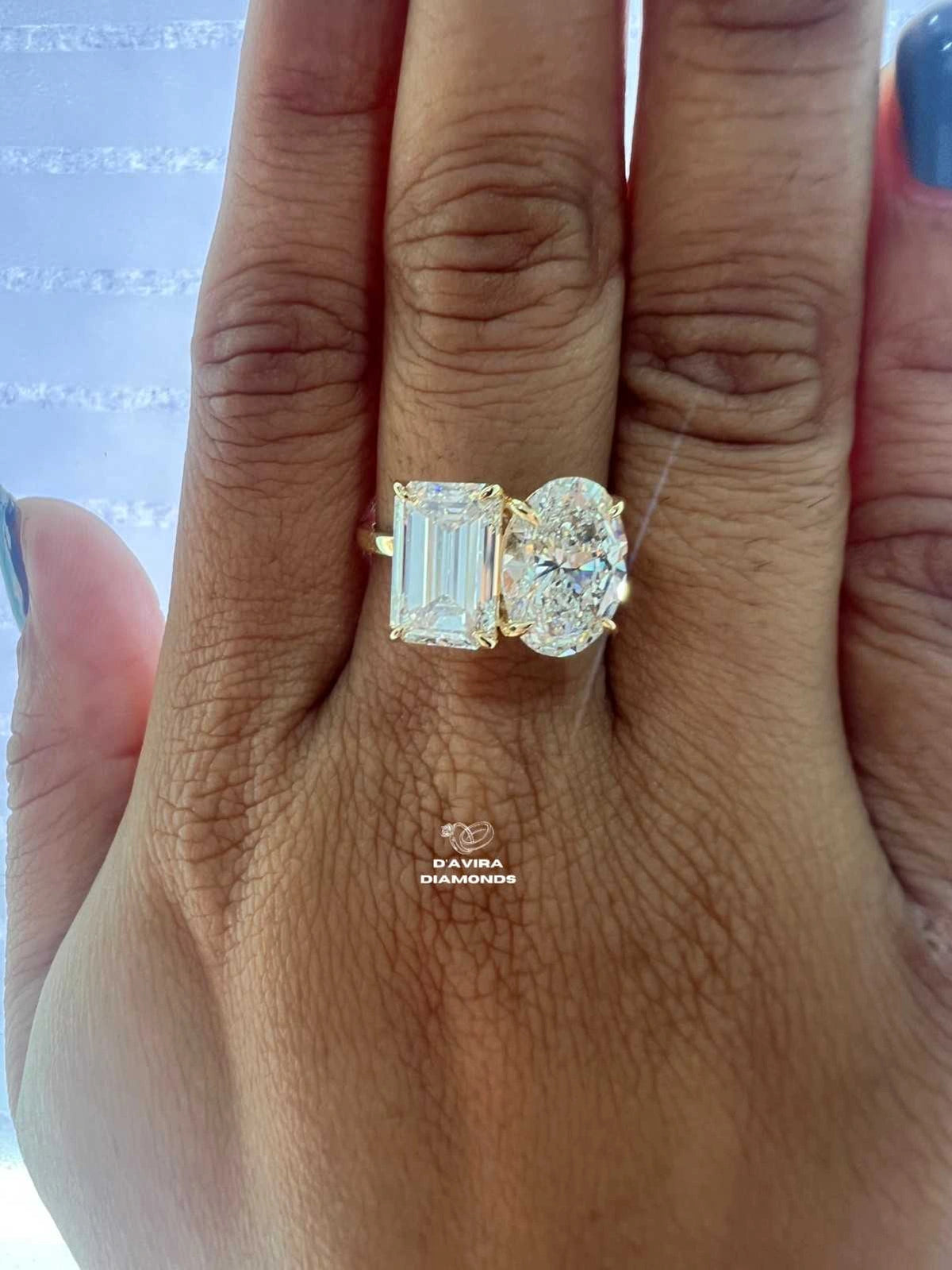 front view of the Toi Et Moi Ring