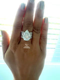 Pear Cut Solitaire Halo Set Accent Bridal Ring