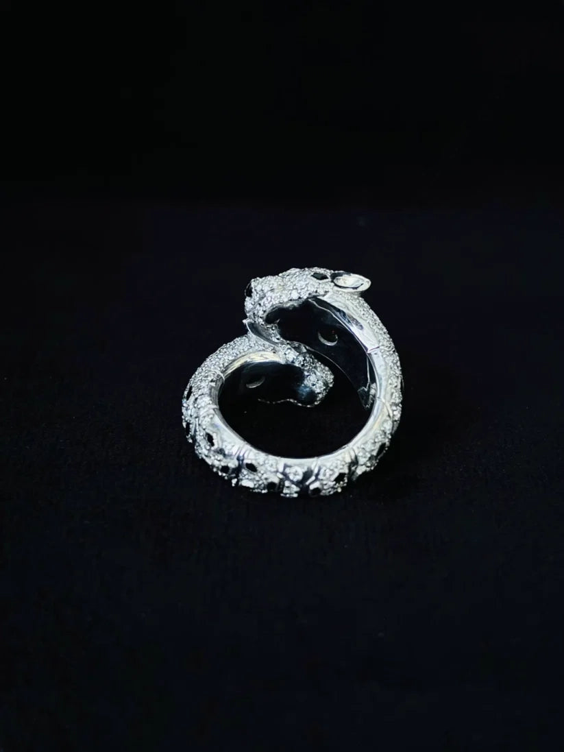 925 Silver Cartier Panther Moissanite Hip Hop Ring For Men