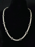 10MM Silver Round Four Leaf Clover Tennis Moissanite Chain For Men