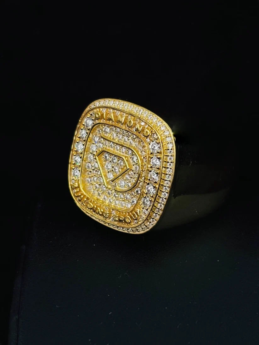 925 Sterling Silver Iced Out Diamond Shape Moissanite Ring