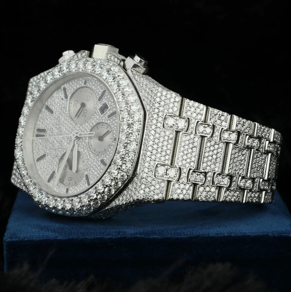 Fully Studded Royal Oak Chronograph Iced Diamond Watch