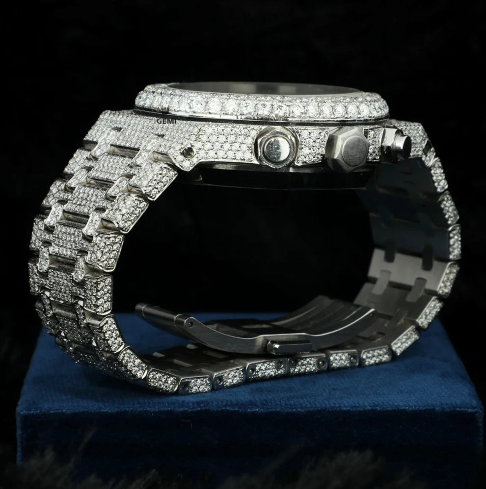 Fully Studded Royal Oak Chronograph Iced Diamond Watch