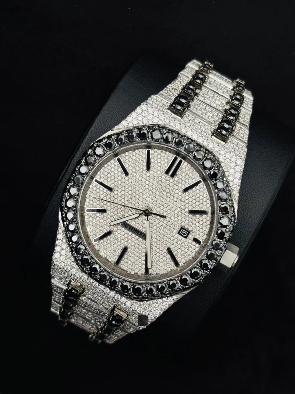 Men Arabic Number Multi Chronograph Moissanite Hip Hop Watch