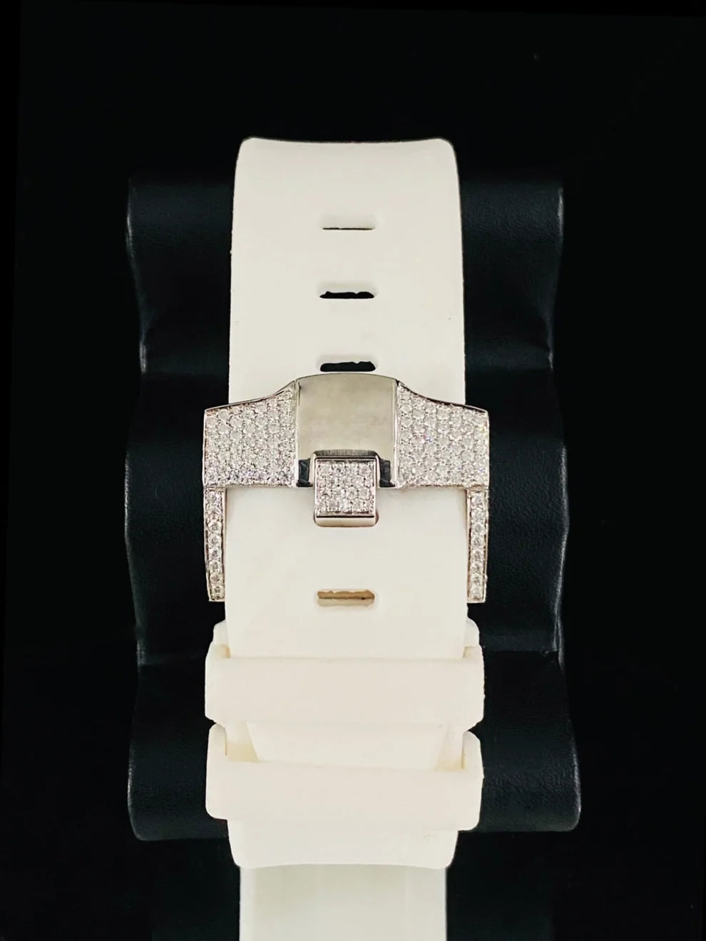 Stunning White Color Silicon Rubber Strap Moissanite Watch
