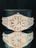 41 MM Dual Tone Fully Studded Hip Hop Moissanite Watch