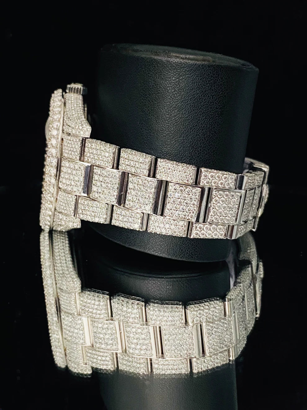Fully Iced Out Arabic Dial Moissanite Diamond Watch