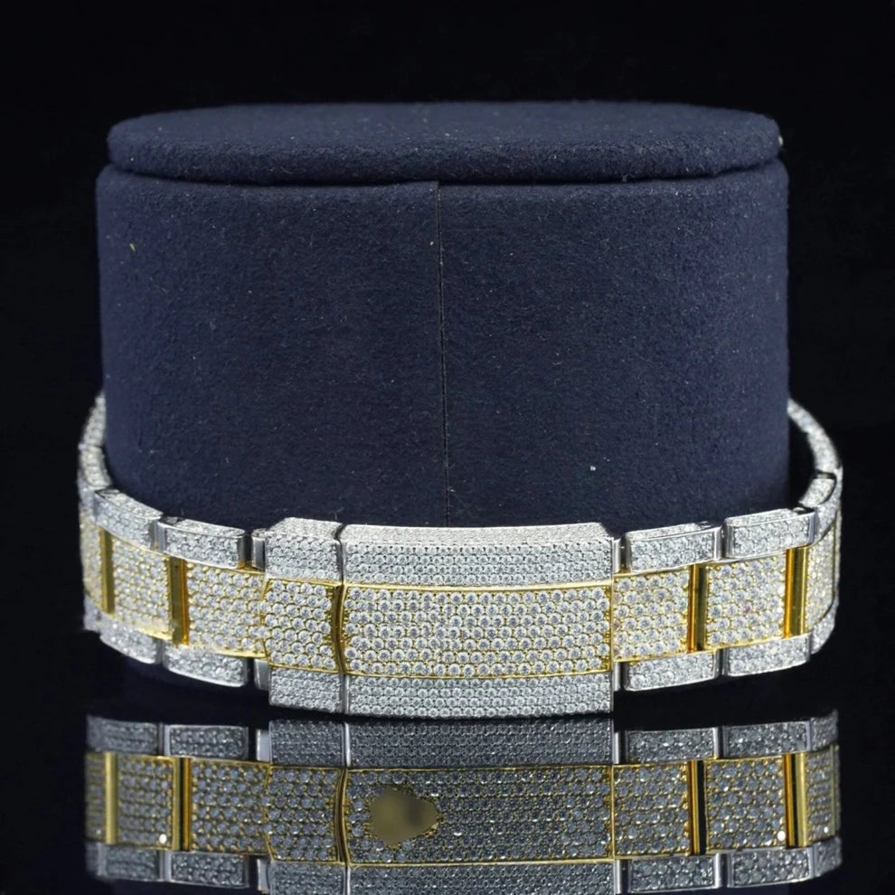 Fully Iced Out VVS Moissanite Baguette Diamond Watch