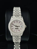 Baguette Bar Jubilee Strap Fully Studded Moissanite Watch