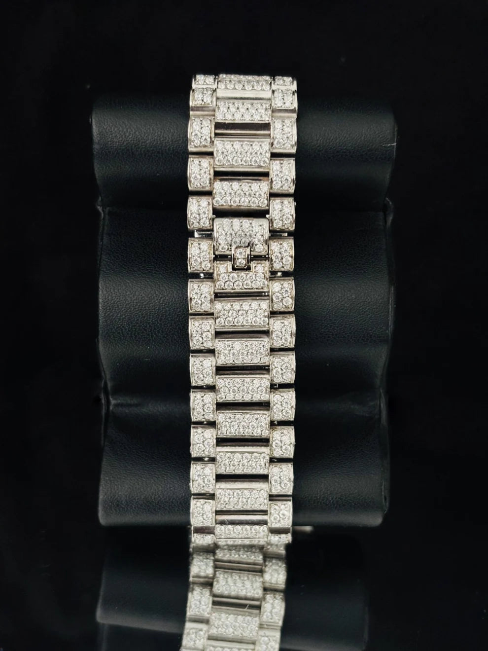 Men Stainless Steel Iced Out Moissanite Automatic Watch