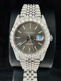 Jubilee Belt White Bar Studded Moissanite Watch for Men