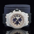 Black Belt VVS Moissanite Bust Down Wrist Watch For Men