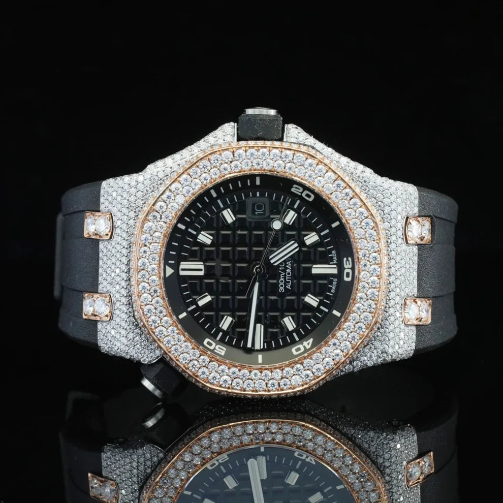Fully Black Dial And Straps Moissanite Best Luxury Watch