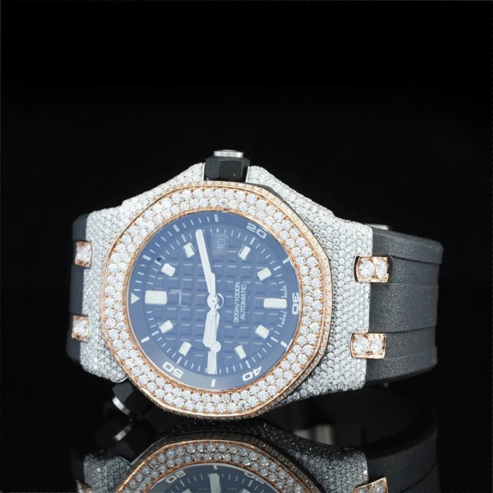 Fully Black Dial And Straps Moissanite Best Luxury Watch
