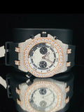 Black Silicon Belt Fully Bezel Dial Diamond Moissanite Watch