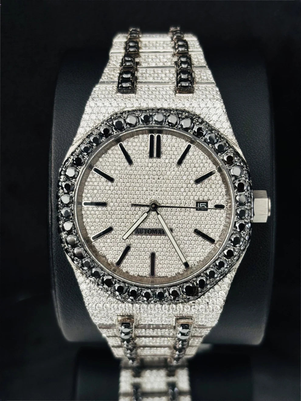 Men Arabic Number Multi Chronograph Moissanite Hip Hop Watch