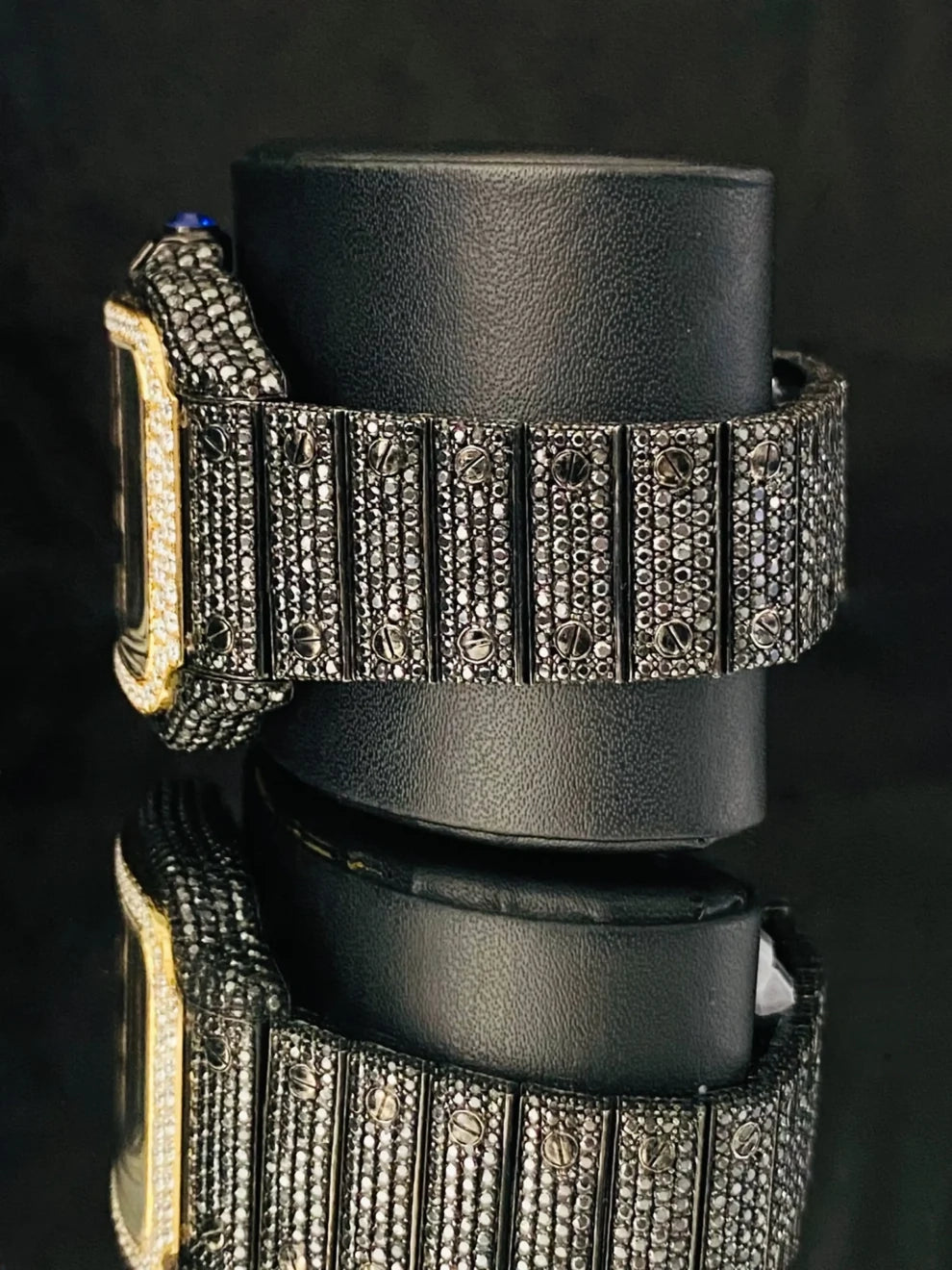41MM Stainless Steel Fully Two Tone Moissanite Diamond Watch