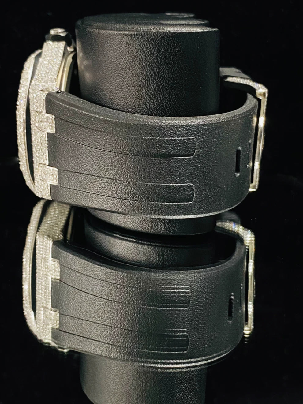 Best Luxury Fully Black Dial And Straps Moissanite Watch